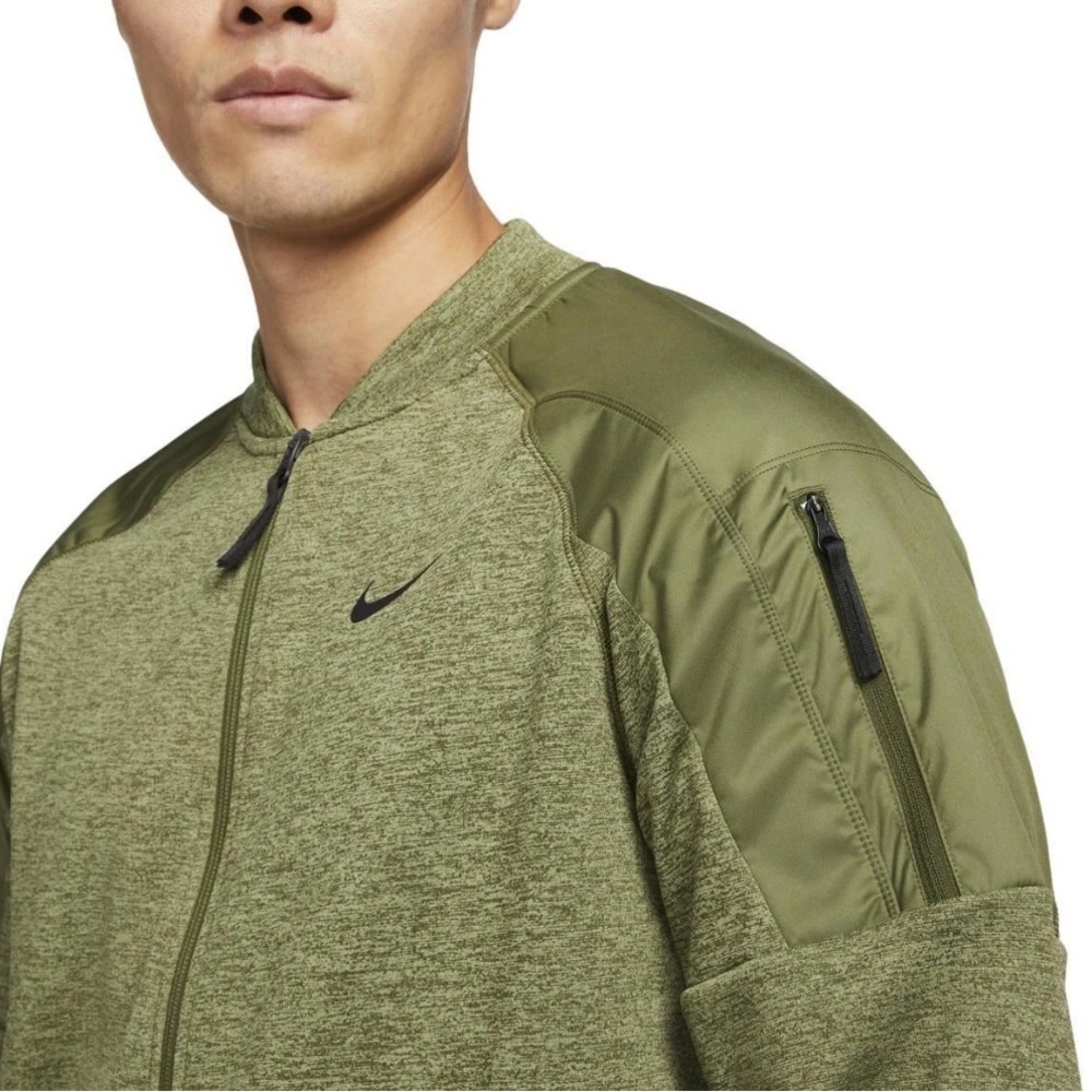 Nike Therma-FIT Bomber Jacket Mens Small Green Training Full Zip DQ4852-326 - Picture 11 of 11